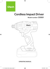Gtech CID001 Operating Manual