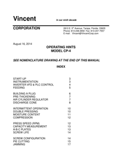 VINCENT CP-4 Operating Hints Manual