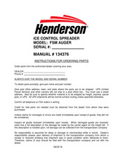 Henderson ICE CONTROL FSM AUGER Manual