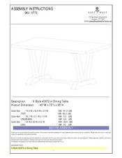East West Furniture V-Style VT72 Assembly Instructions