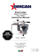 Omcan 10830 Instruction Manual