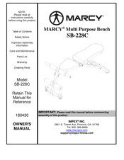 Impex MARCY SB-228C Owner's Manual