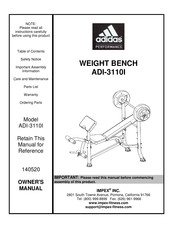 Impex ADIDAS Performance ADI-3110I Owner's Manual