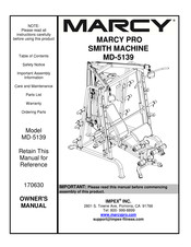 Impex MARCY PRO MD-5139 Owner's Manual
