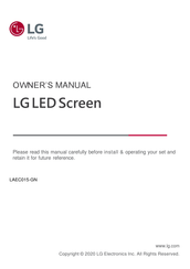 LG LAEC015-GN Owner's Manual