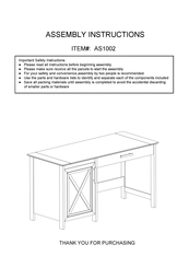 LOWES AS1002 Assembly Instructions Manual