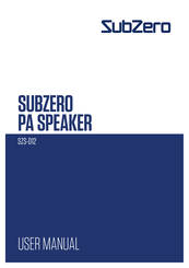 Subzero SZS-D12 User Manual