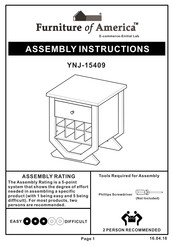 Furniture of America YNJ-15409 Assembly Instructions Manual