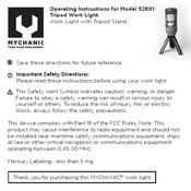 Mychanic 52601 Operating Instructions Manual