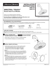 American Standard SPECTRA+ TOUCH 1698.374 Installation Instructions Manual