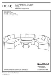 Next CALIFORNIA SOFA SET 121984 Assembly Instructions Manual
