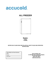 Accucold FS408BL Operating Instructions Manual