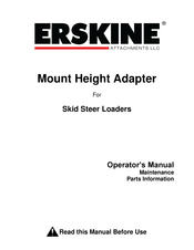 Erskine Attachments Mount Height Adapter Operator's Manual