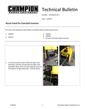 Champion Power Equipment 100402 Technical Bulletin