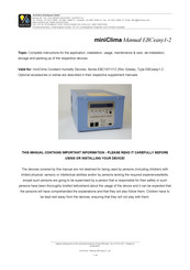 miniClima EBC10 Manual
