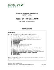 Digital View SP-1920-DUAL-HDMI Instructions Manual