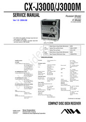 Sony CX-J3000M Service Manual