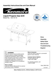 Kenmore 122.16119 Assembly Instructions/Use And Care Manual