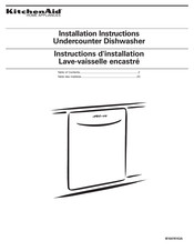 KitchenAid Undercounter Dishwasher W10078153A Installation Instructions Manual