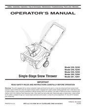 MTD 240 Series Operator's Manual