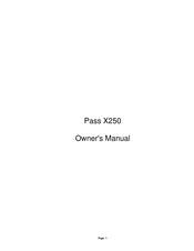 Pass Laboratories Pass X250 Owner's Manual