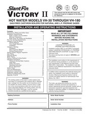 Slant/Fin victory II VH series Installation And Operating Instructions Manual