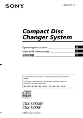 Sony CDX-545XRF Operating Instructions Manual