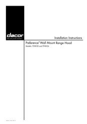 Dacor PREFERENCE PHW30 Installation Instructions Manual