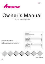 Amana ACM1420A Owner's Manual