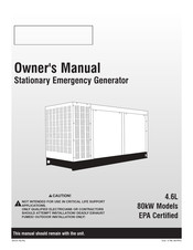 Generac Power Systems 4.6L Owner's Manual