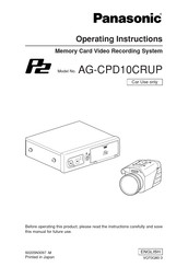 Panasonic AG-CPD10CRUP Operating Instructions Manual