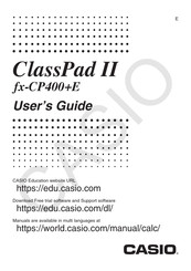 Casio ClassPad II fx-CP400+E User Manual