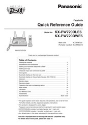 Panasonic KX-PW720DLE6 Quick Reference Manual