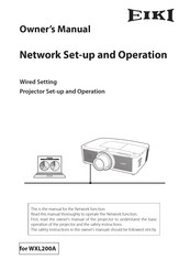 Eiki WXL200A Network Setup Manual