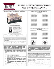 Empire Comfort Systems FLINT HILL VFDM30LBN-1 Installation Instructions And Owner's Ma