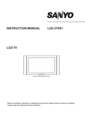 Sanyo LCD-37XR1 Instruction Manual