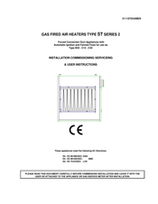Reznor ST 225-2 Installation, Commissioning, Serviceing & User Instructions