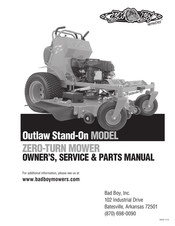 Bad Boy Outlaw Stand-On Owner's, Service & Parts Manual