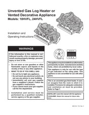 HVFL 24HVFL Installation And Operating Instructions Manual
