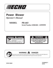 Echo PB-603 Operator's Manual