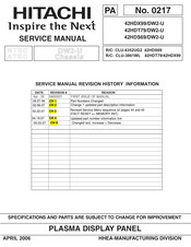 Hitachi 42HDX99/DW2-U Service Manual
