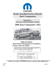 Mopar 82211019xx Jeep Commander (XK) 2008 Installation Instructions Manual