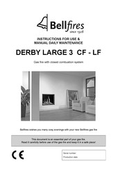 Bellfires DERBY LARGE 3 CF - LF Instructions For Use & Manual Daily Maintenance