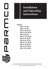Parmco HO-7-9G-4GW Installation And Operating Instrictions
