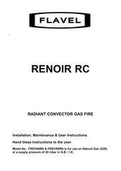 Flavel Renoir RC FRECN0RN Installation, Maintenance & User Instructions