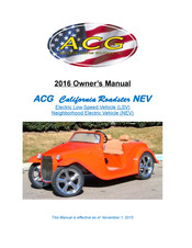 ACG California Roadster NEV 2016 Owner's Manual