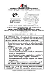 FMI VFGT36PV Owner's Operation And Installation Manual
