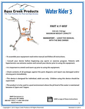 Aqua Creek water rider 3 Owner's Manual