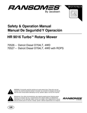 Jacobsen RANSOMES 70526 Safety & Operation Manual