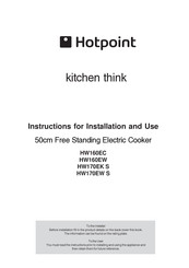 Hotpoint kitchen think Creda HW160EC Instructions For Installation And Use Manual